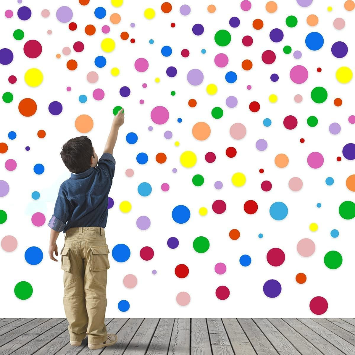 264 Pieces Polka Dot Wall Decals Circles Decals for Wall Vinyl Dots Stickers Set