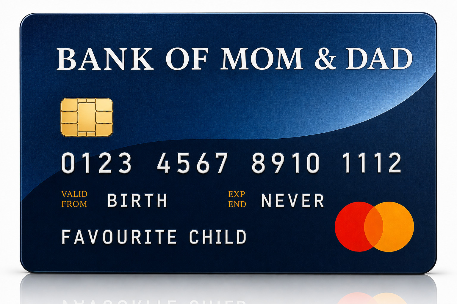 Blue Bank of Mum & Dad Funny Meme Credit Card Skin Debit Card Vinyl Sticker