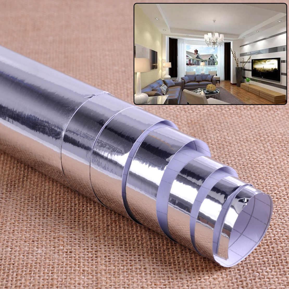 60x100cm Wall Foil Mirror Decor Wall Sticker DIY Self-adhesive Wall Window Decal