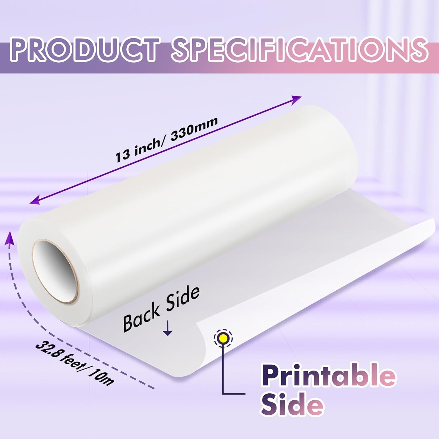 Koala Printable Vinyl Sticker Paper Roll for Inkjet Printer 13″X32.8 FT Glossy