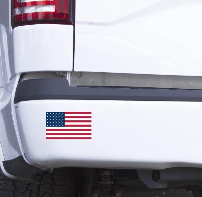 12 PACK! Reflective 3×5 American Flag Stickers, Set of 3″ x 5″ USA Decals Labels
