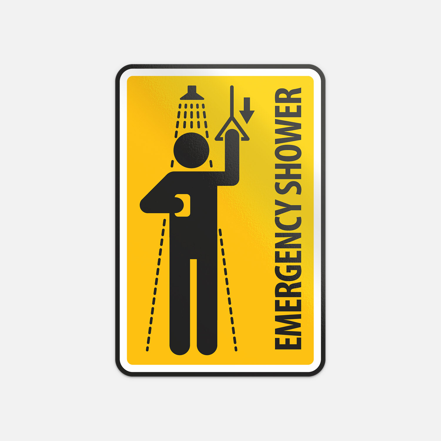 Funny Humor Warning Sign Emergency Shower Vinyl Sticker Decal