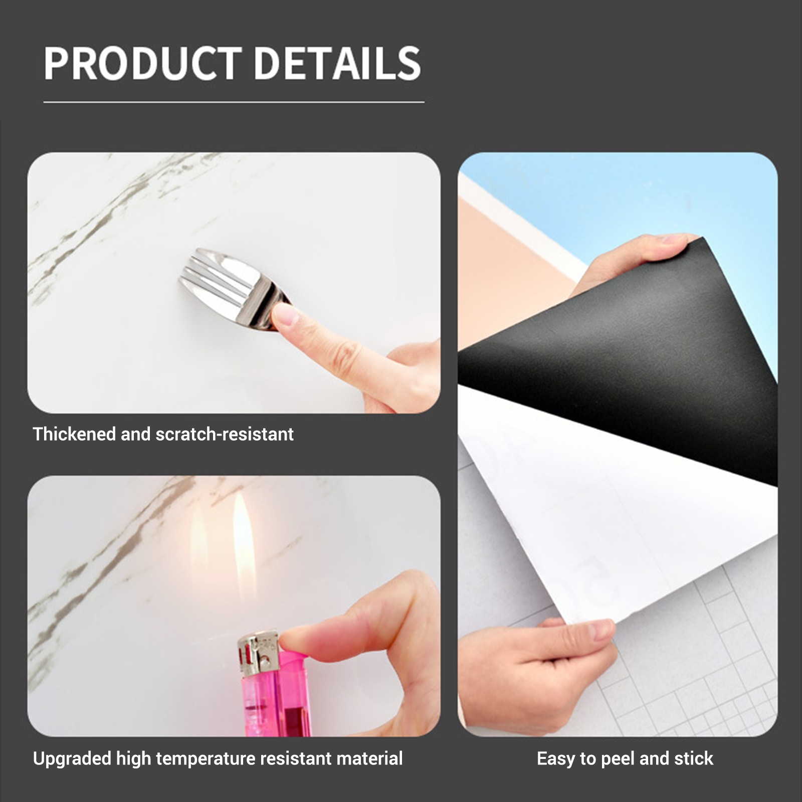 30*60cm Marble Tiles Sticker Self-Adhesive Kitchen Bathroom Home Wall Decoration