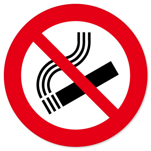 NO SMOKING forbidden warning sign sticker 5″ x 5″