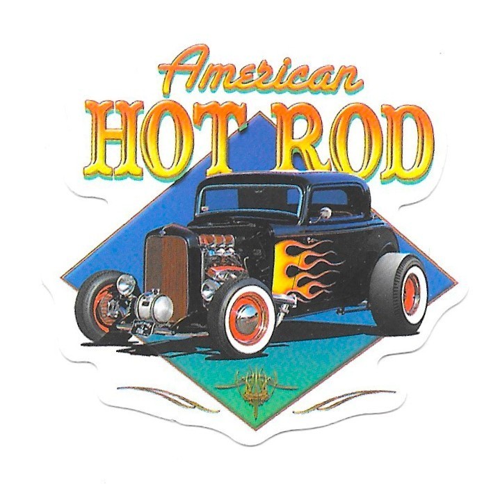 American Hot Rod Flame Vinyl Sticker Decal Retro Classic 32 Coupe Street Rod