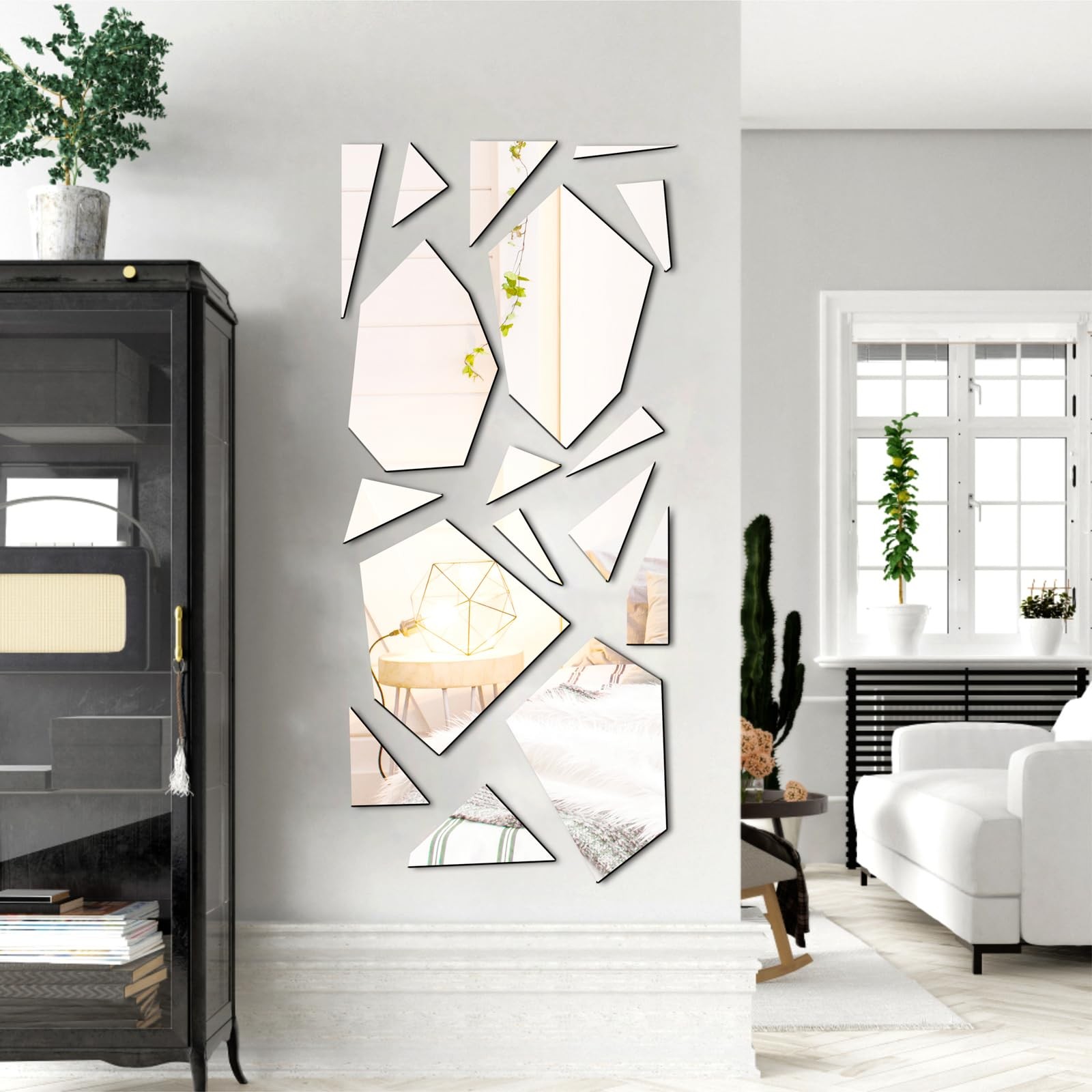 Acrylic Mirror Wall Stickers Irregular Mirror Stickers Wall Decor Peel and St…