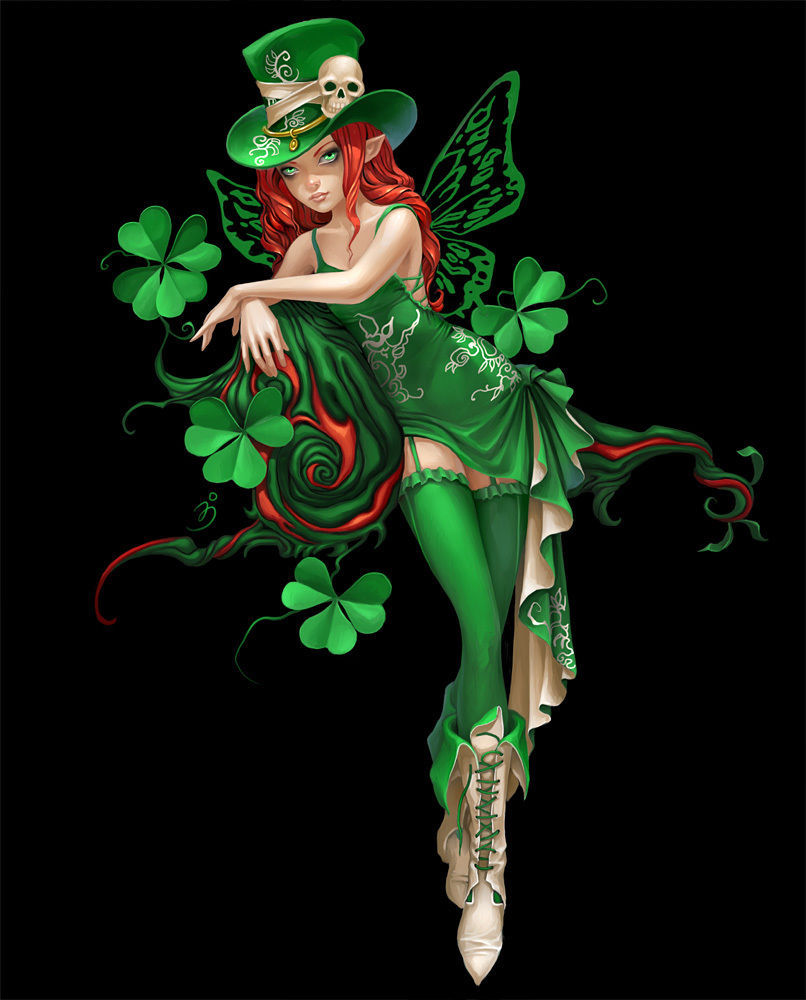 LEPRECHAUN IRISH GIRL ST PATRICKS FRIGERATOR GLOSSY MAGNET CHRISTMAS MAN CAVE