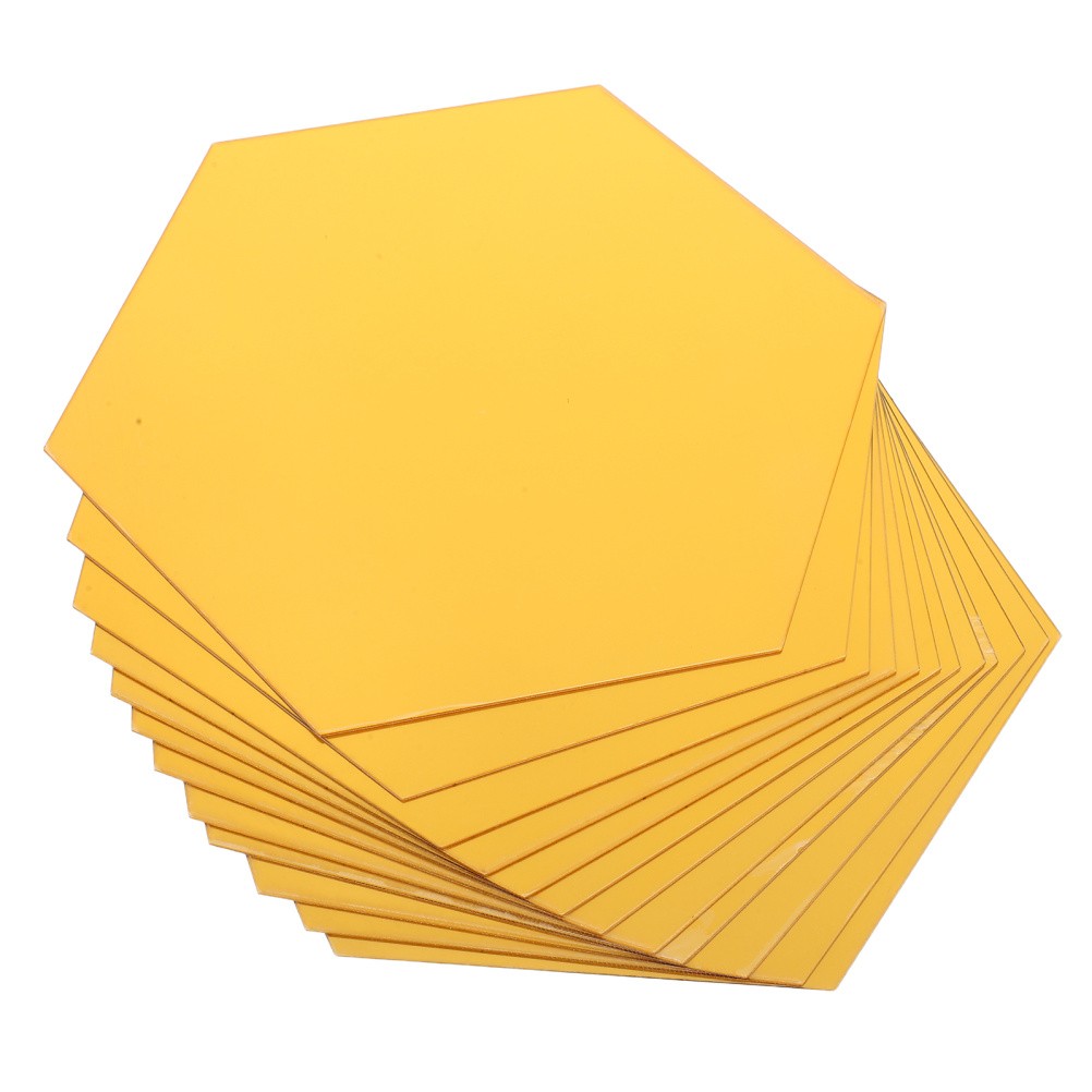 12 Pcs Self Adhesive Hexagon Mirror Tiles Acrylic Wall Decals