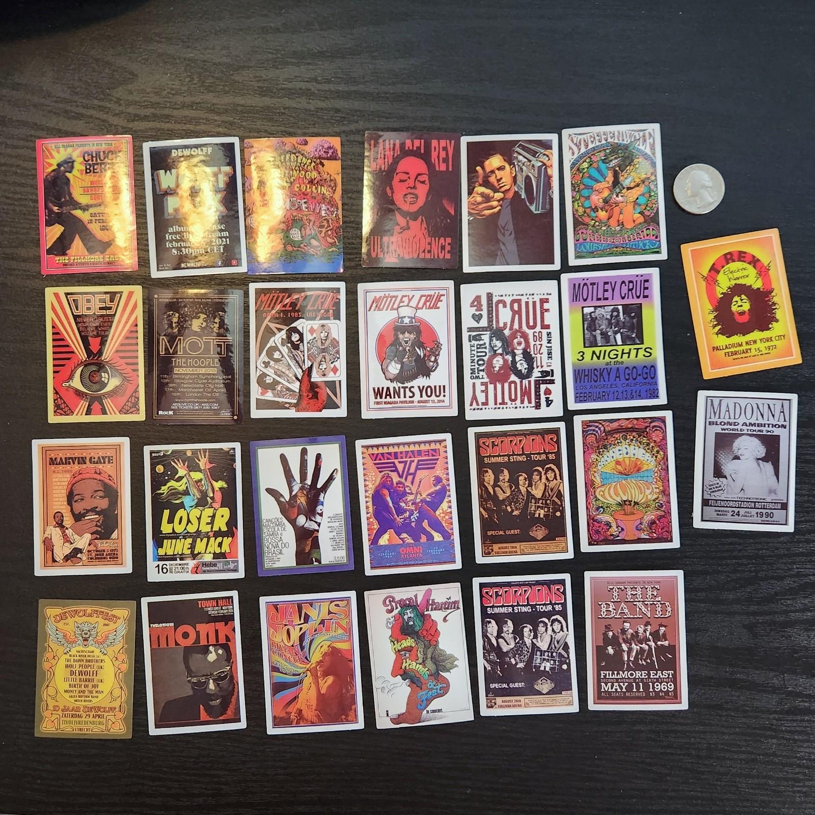 (26) 70s 80s 90s Metal Rock Concert Poster Stickers 2.5″ Waterproof Vinyl Glossy