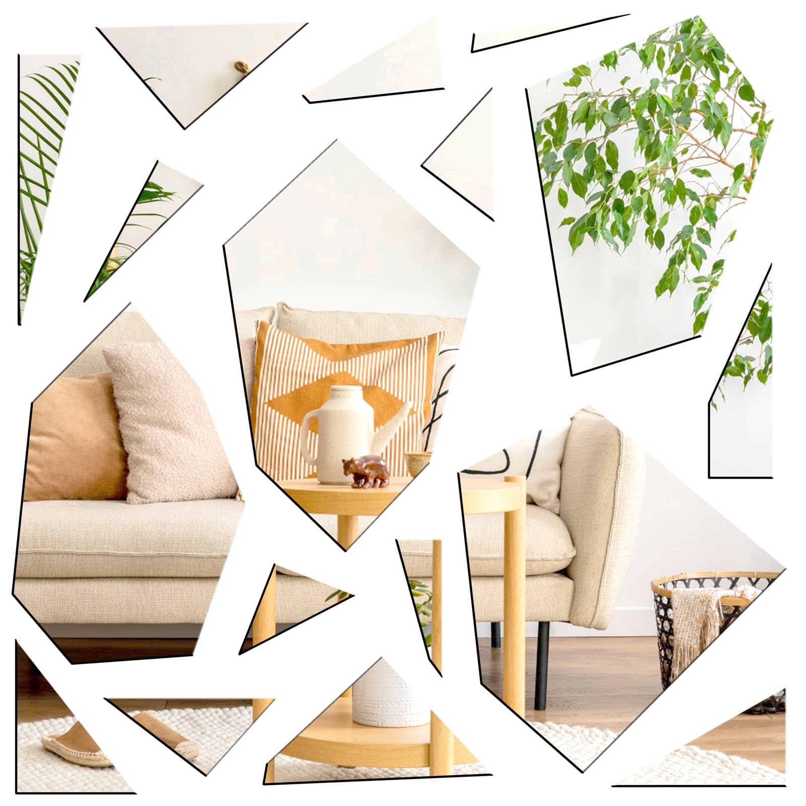 Acrylic Mirror Wall Stickers Irregular Mirror Stickers Wall Decor Peel and St…