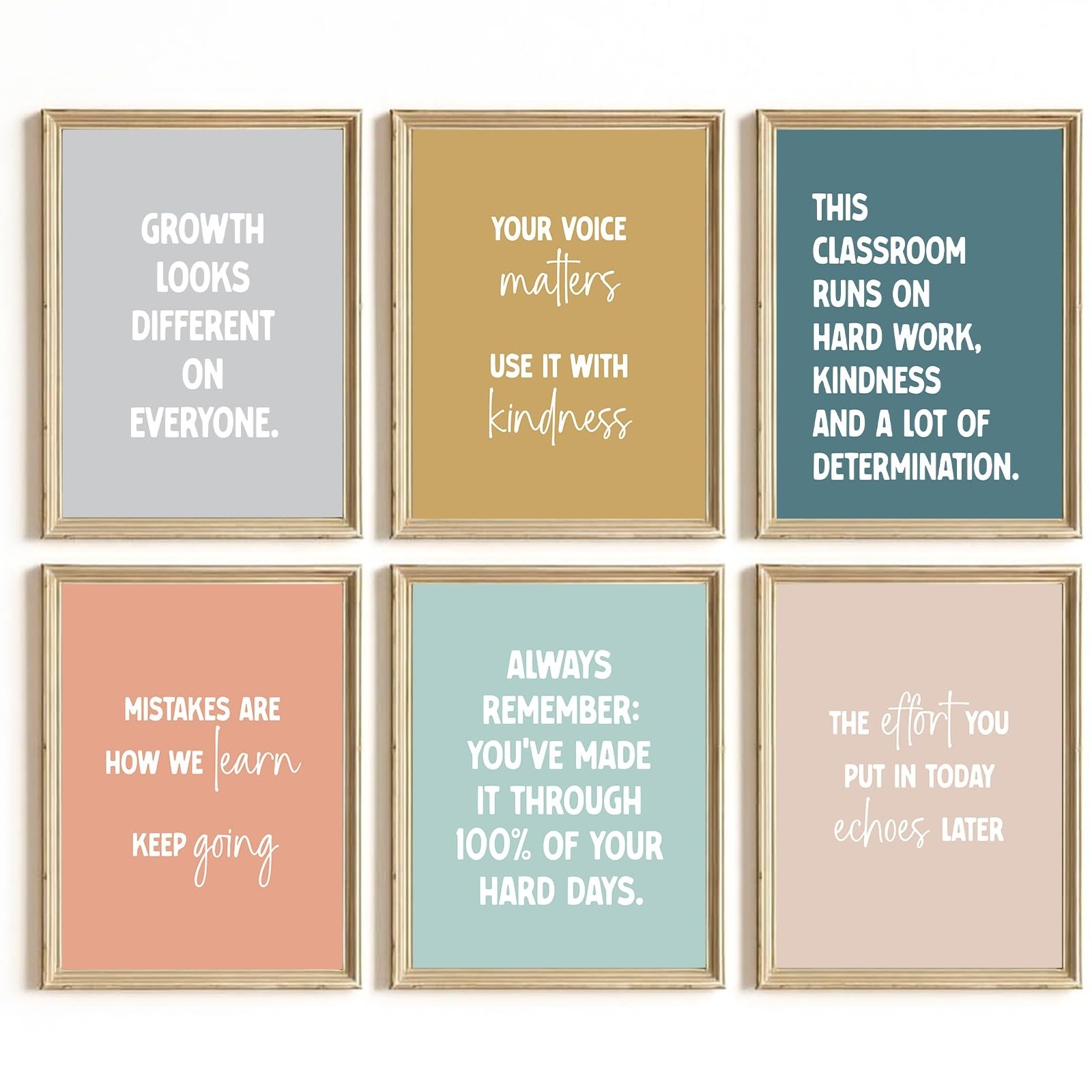Inspirational Classroom Wall Art Motivational Canvas Poster Positive Affirmat…