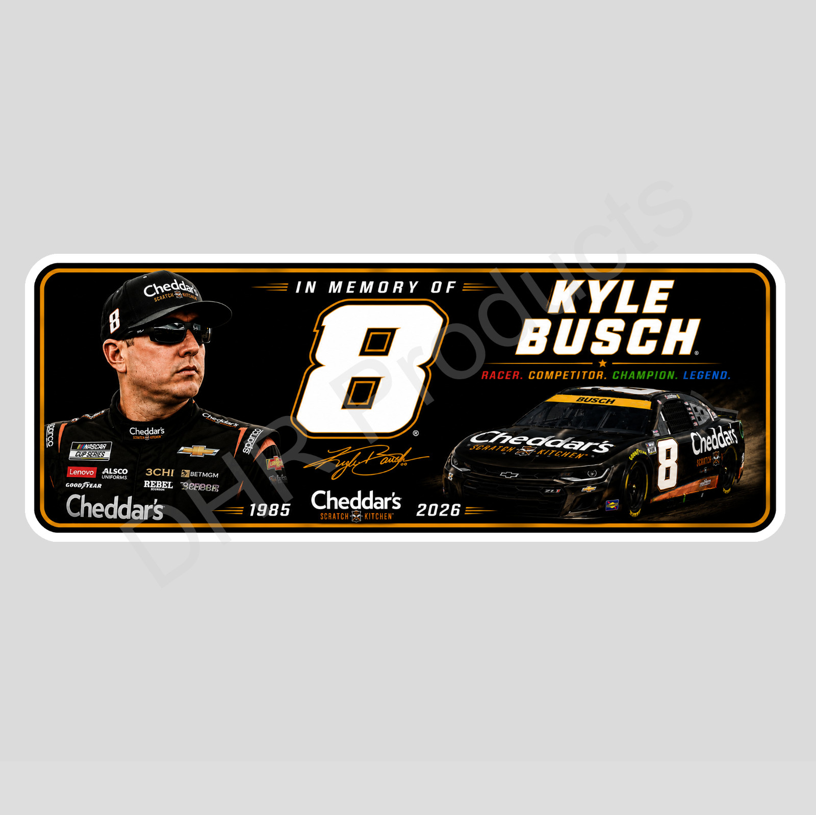 Kyle Busch Number 8 Tribute Commemorative Vinyl Bumper Sticker/Decal NASCAR 10
