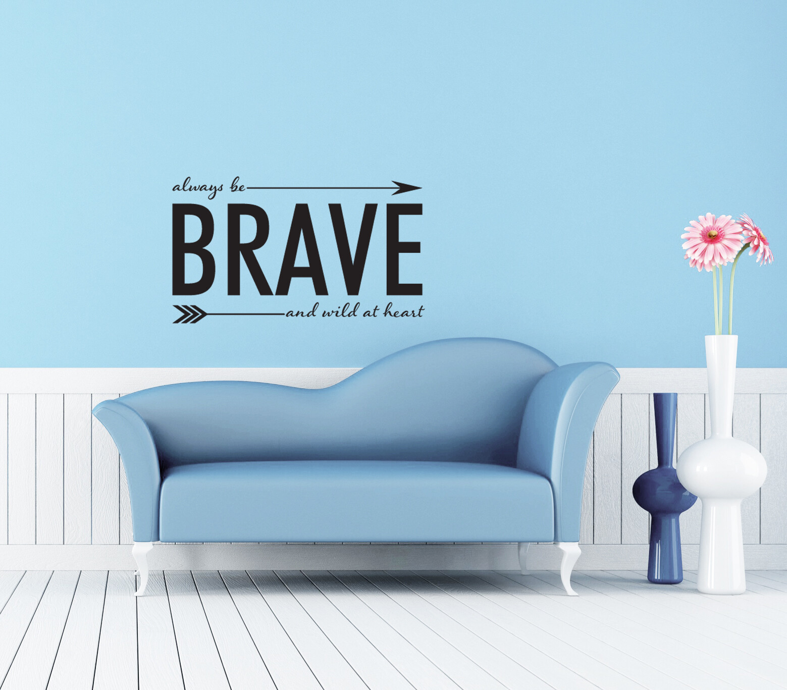 Brave Inspirational Quote Wall Sticker Décor Living Room Removable Saying Décor