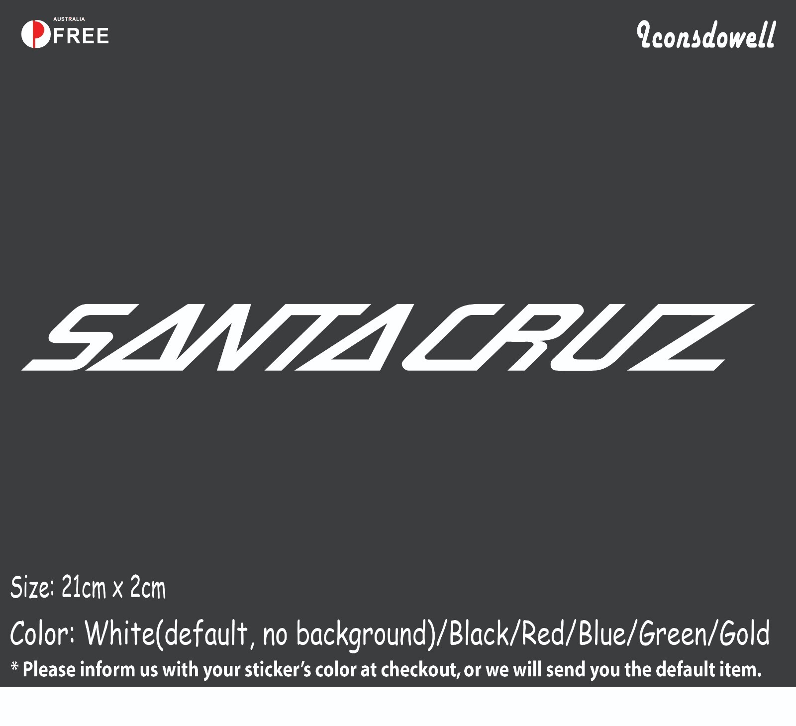 Santa Cruz Bicycles Sticker Decal -Reflective/Metallic Color Business Sign Gifts