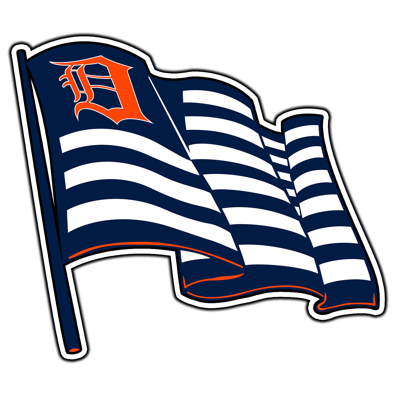 Detroit Tigers Flag Logo #13 Baseball Fan Sticker Waterproof Vinyl Decal Die-Cut