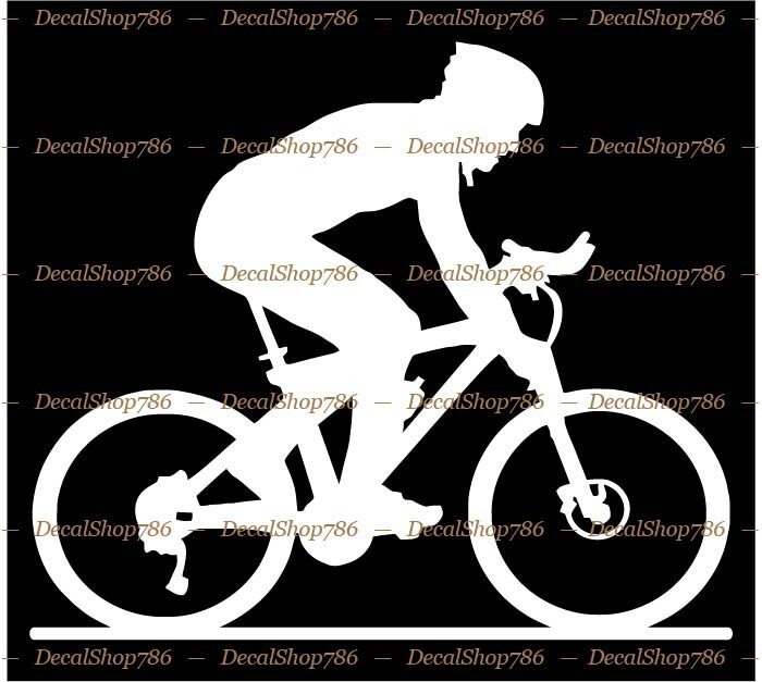 Cycling Silhouette II – Outdoor Sports – Vinyl Die-Cut Peel N’ Stick Decals