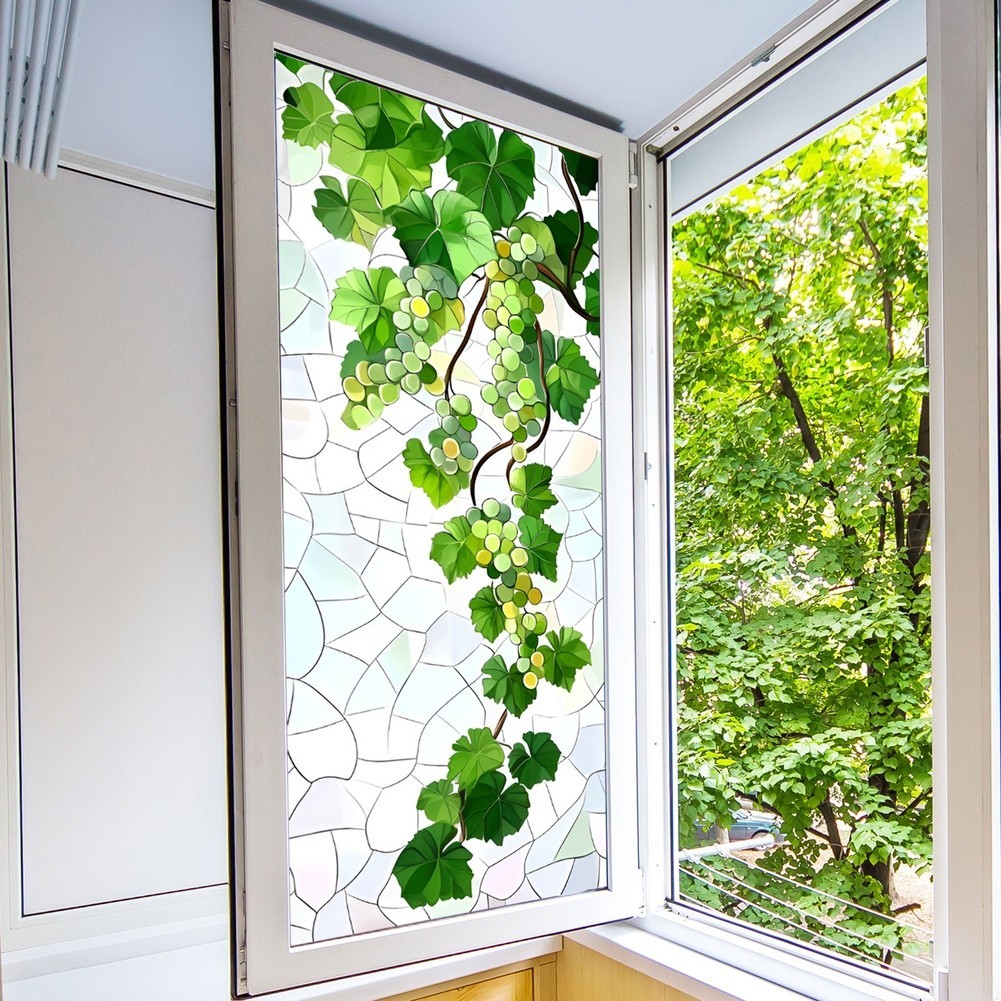 No Glue Needed Grape Vine Decal Double-sided Pattern Cartoon Grapevine Design