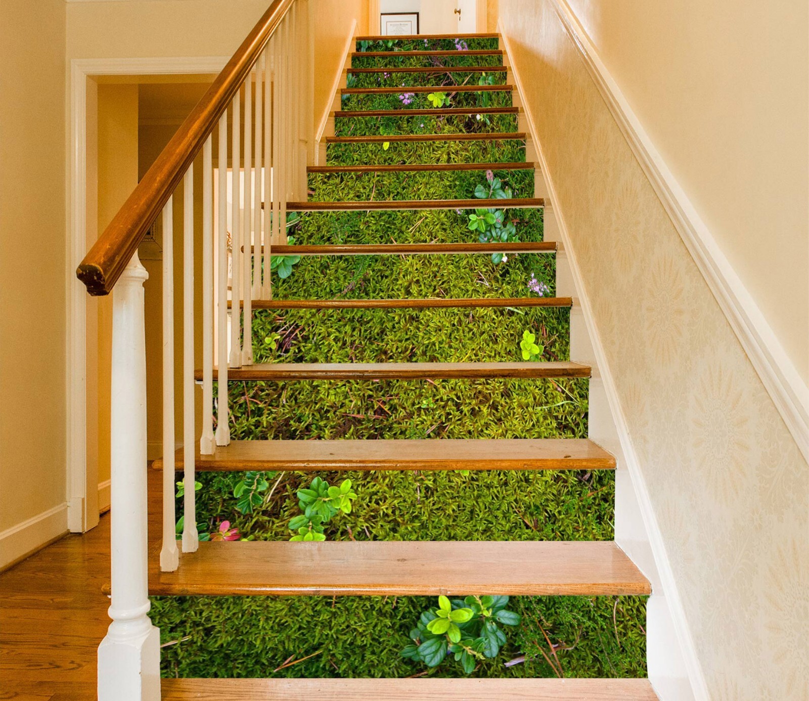 3D Green Lawn ZHU1040 Stairs Risers Decoration Photo Mural Vinyl Wallpaper Amy