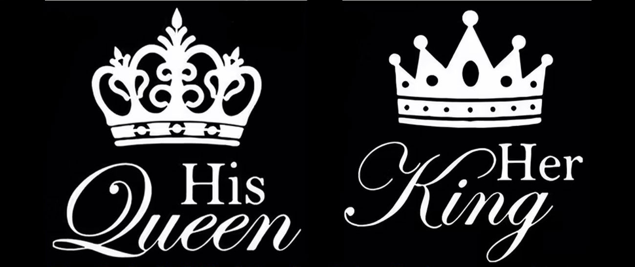 His Queen & Her King Two 5″ Vinyl Decal Car Window Laptop Tablet Door Mirror