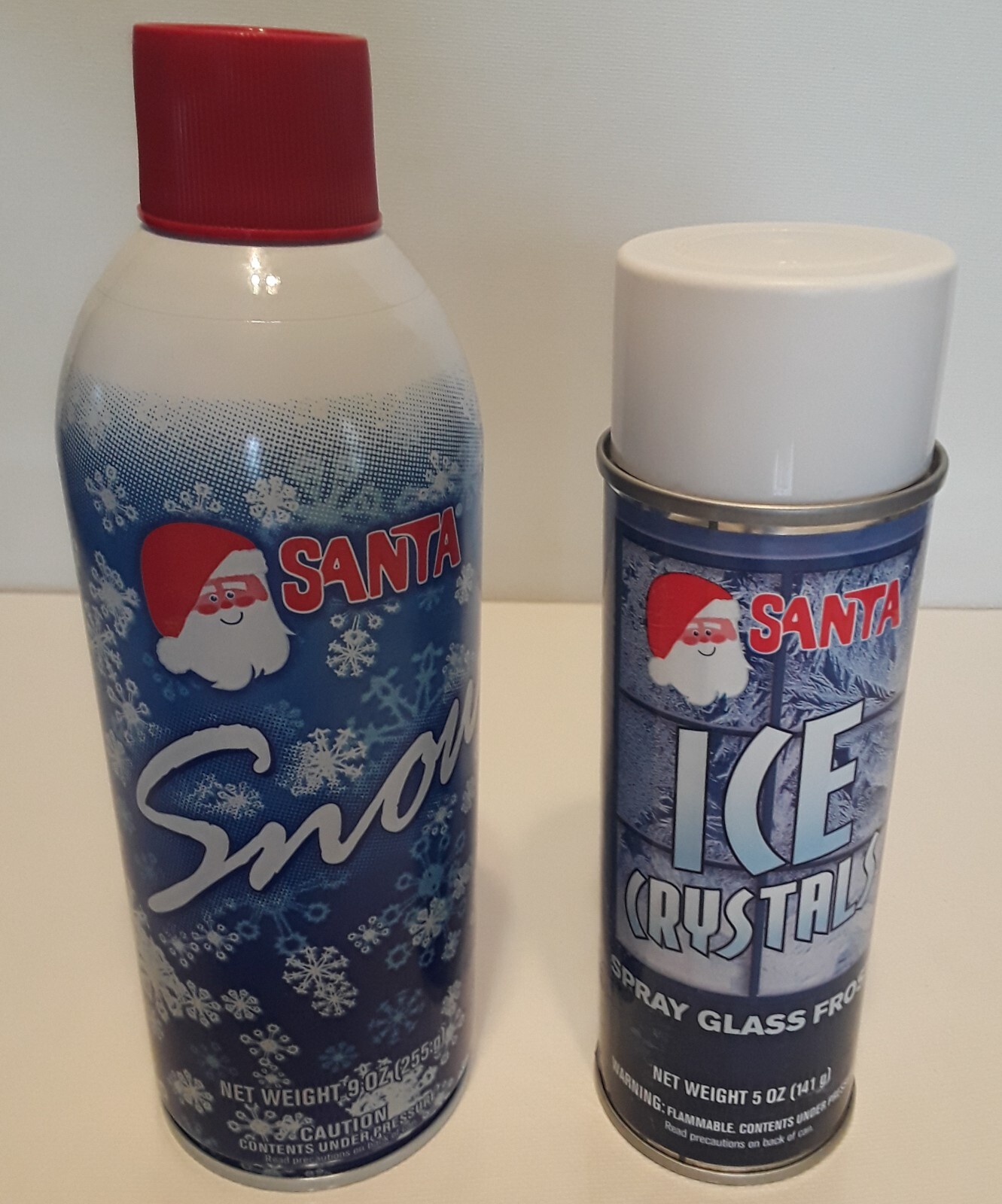 2 Pak(9 oz. & 5oz.cans) Santa Snow Christmas & Ice Crystal Spray for Windows