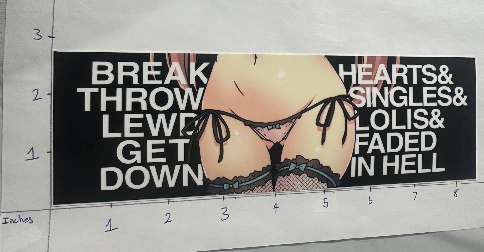 Hellsent ” The Motto 2 ” Die Cut Anime Slap Car Stickers Rare JDM