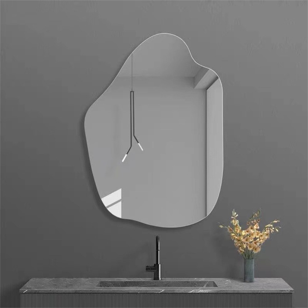 Sleek Irregular Wall Mirror for Dressing Table Bedroom Easy Installation