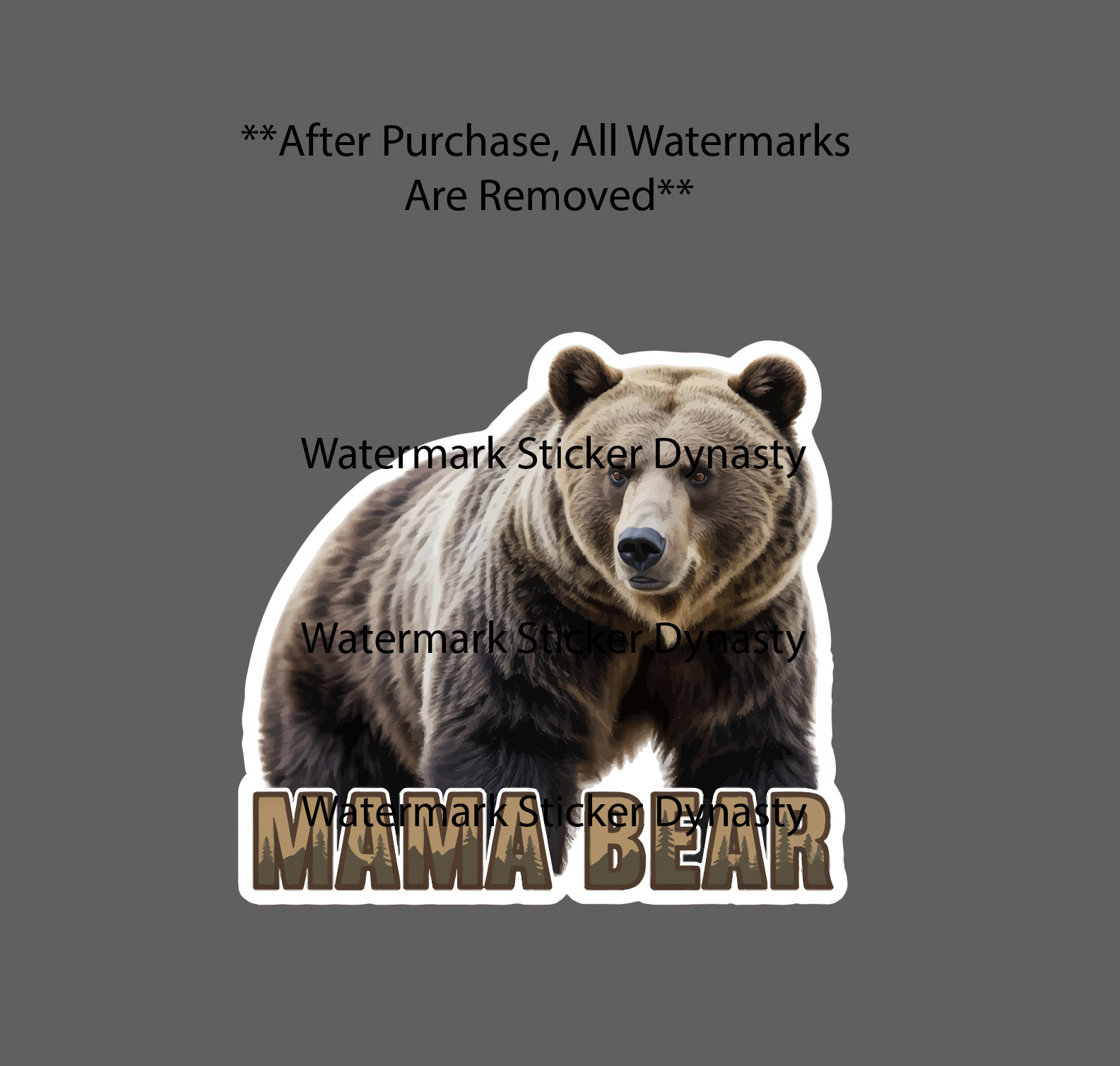 Mama Bear Sticker Waterproof Decal Grizzly Animal Mom Mother Cute Gift NEW