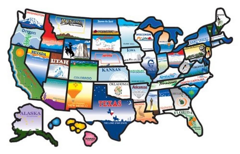 100 Permanent State Stickers – Durable, Weatherproof, Easy to Apply & Remove