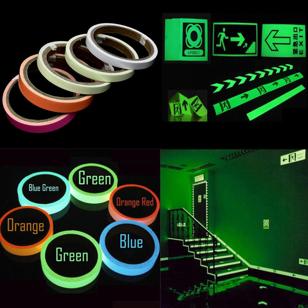 Glow In The Dark Luminous Fluorescent Night Self Adhesive Safety Sticker Tape US