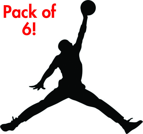 PACK OF 6 Air Michael Jordan Jumpman Logo 4″ VINYL DECAL MJ Die Cut Sticker
