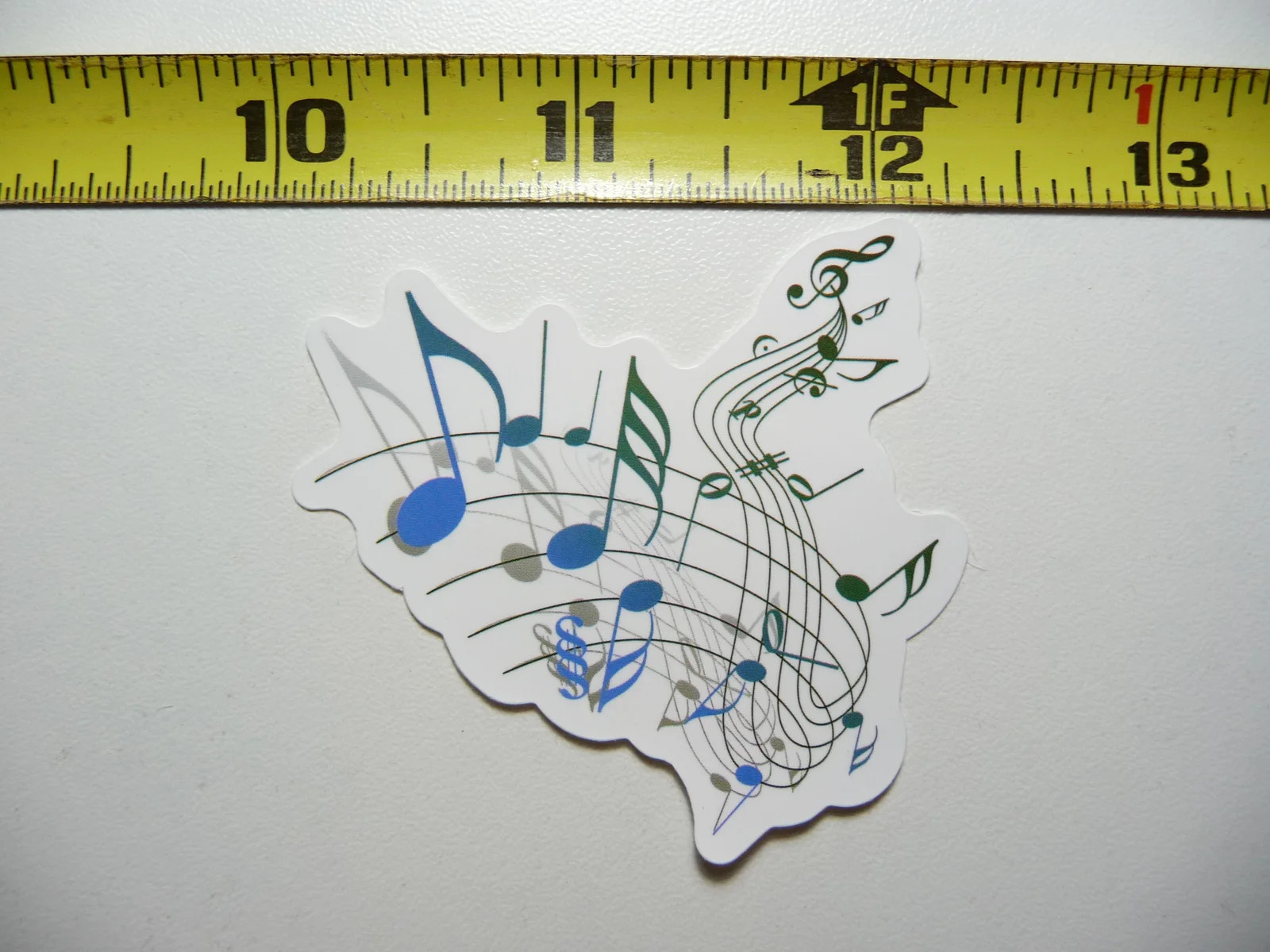 CURVED MUSIC NOTES STAFF PAPER SMALL STICKER DECAL BAND SONGS MUSICIAN