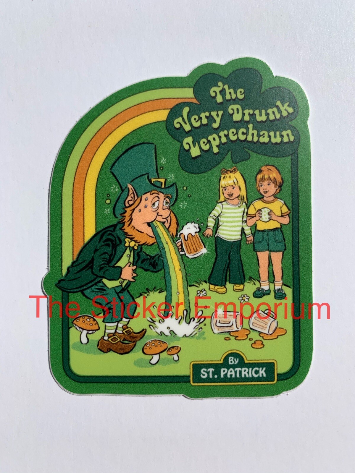 The Very Drunk Leprechaun Sticker ~ Funny Irish Ireland Vintage Book Style Decal