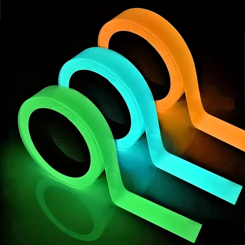 3 Roll 15ft Glow In The Dark Halloween Tape Adhesive Strip Fluorescent Vinyl B-3