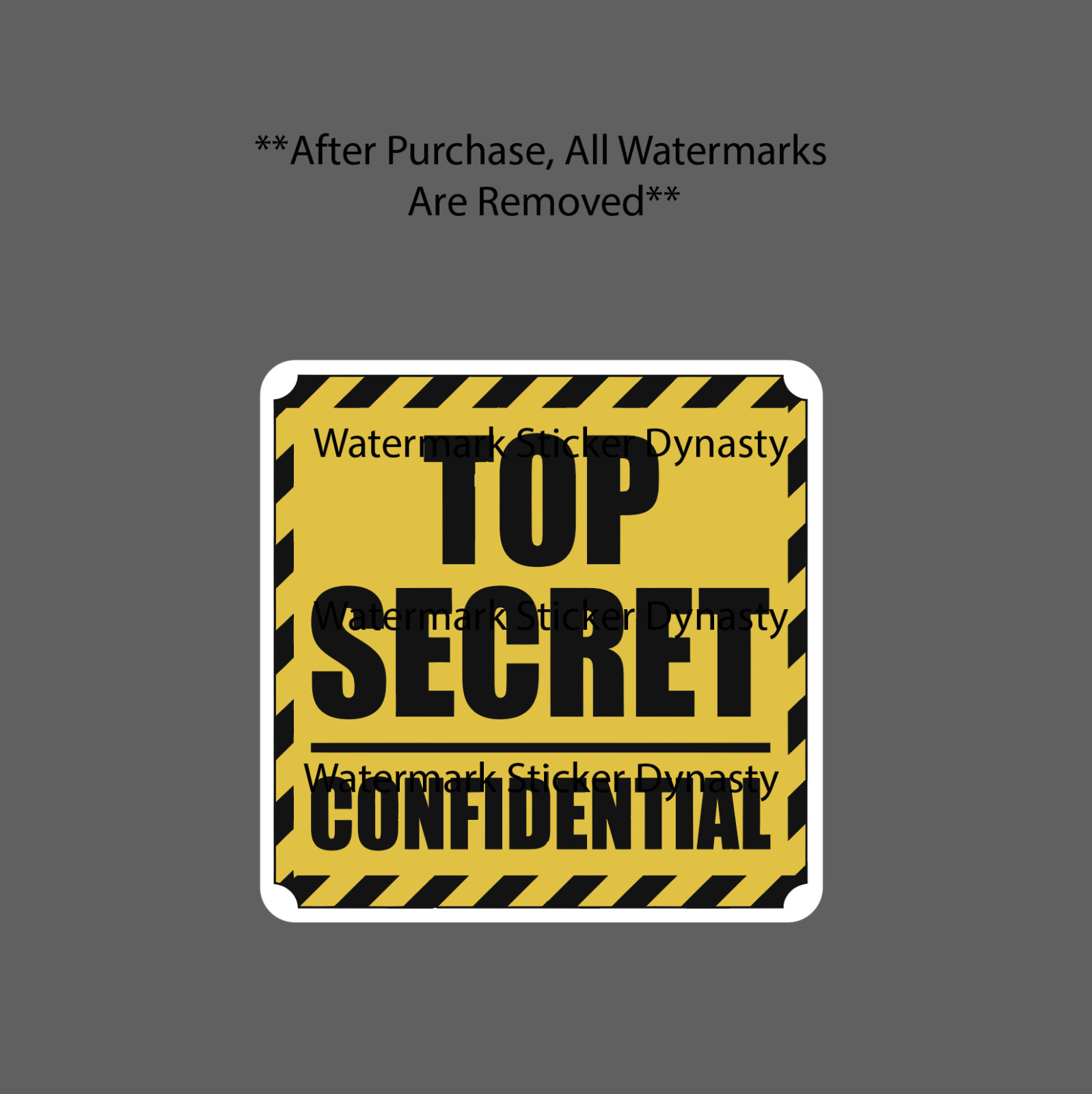Top Secret Confidential Sticker Waterproof Decal Caution Warning Sign Gift NEW