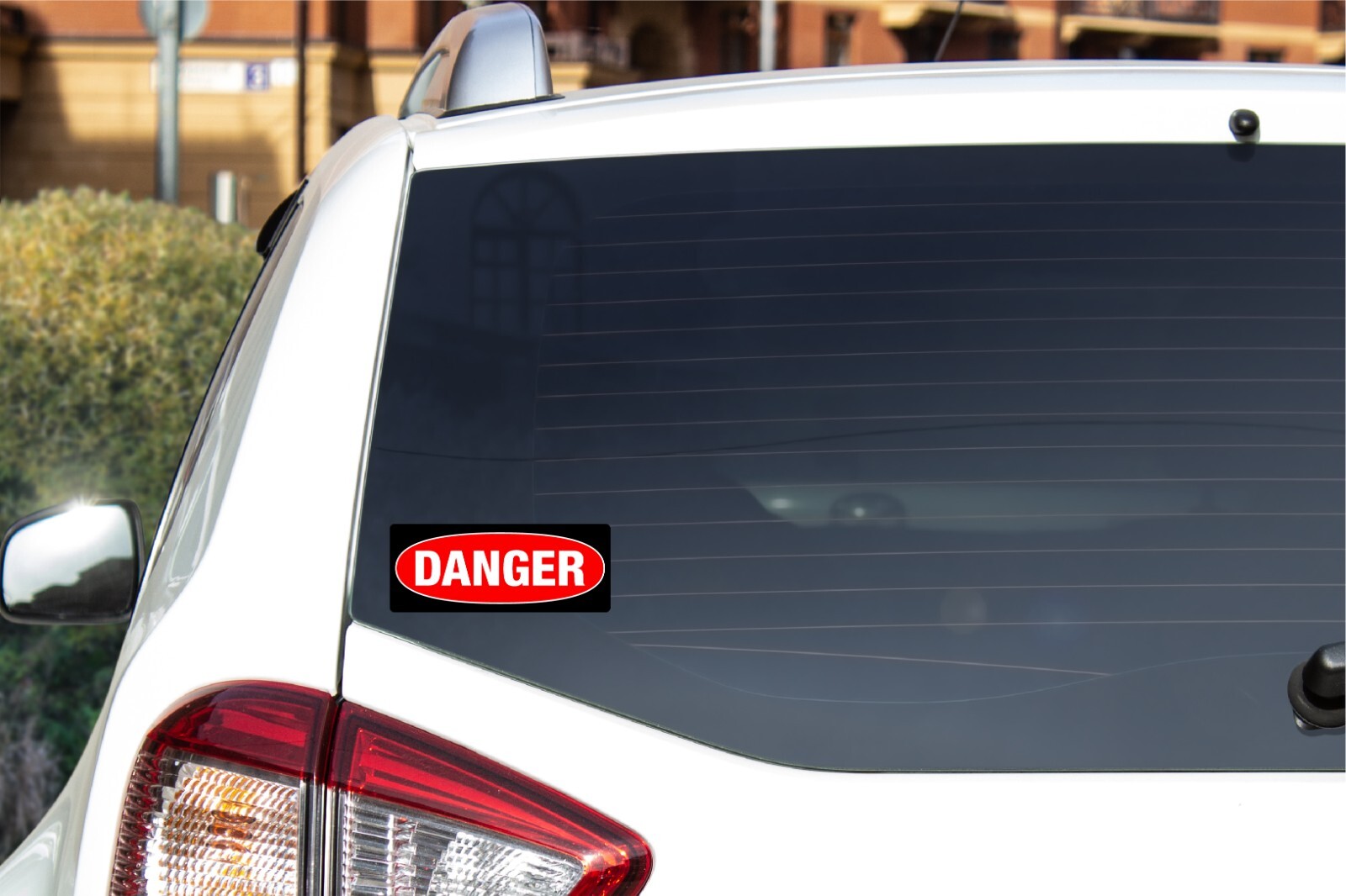 Danger Decal Sticker Warning Strip Black Red Oval Beware Look Out Caution Safety