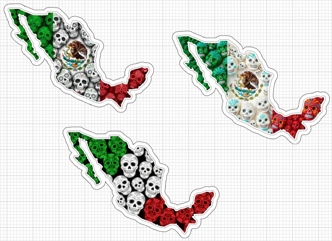3.5″ 6 Pack Mexico Stickers Cell Phone Laptop Skate Sticker Sugar Skull Mexican