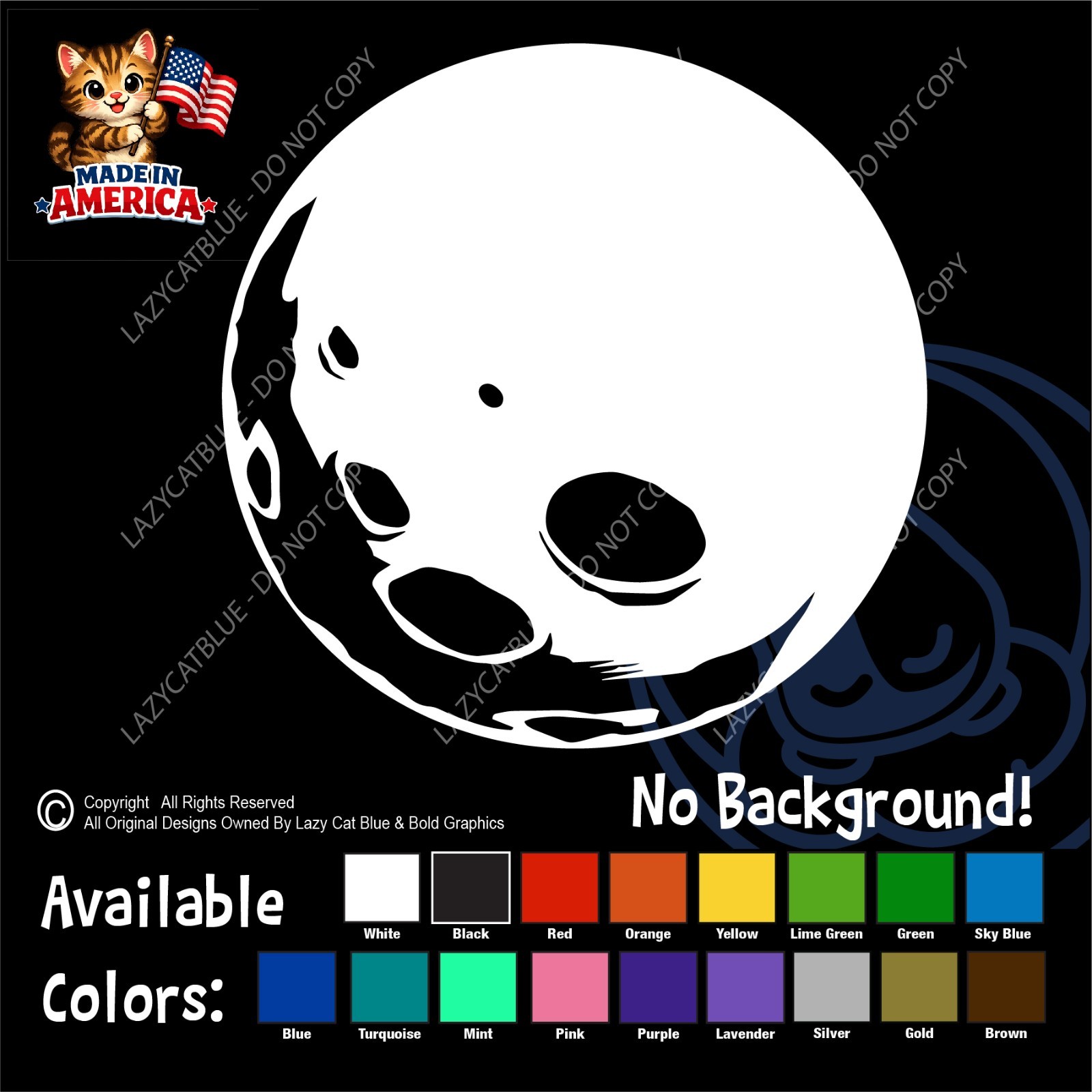 Full Moon Silhouette Decal Sticker Eclipse Space Night Sky Star Fake Landing