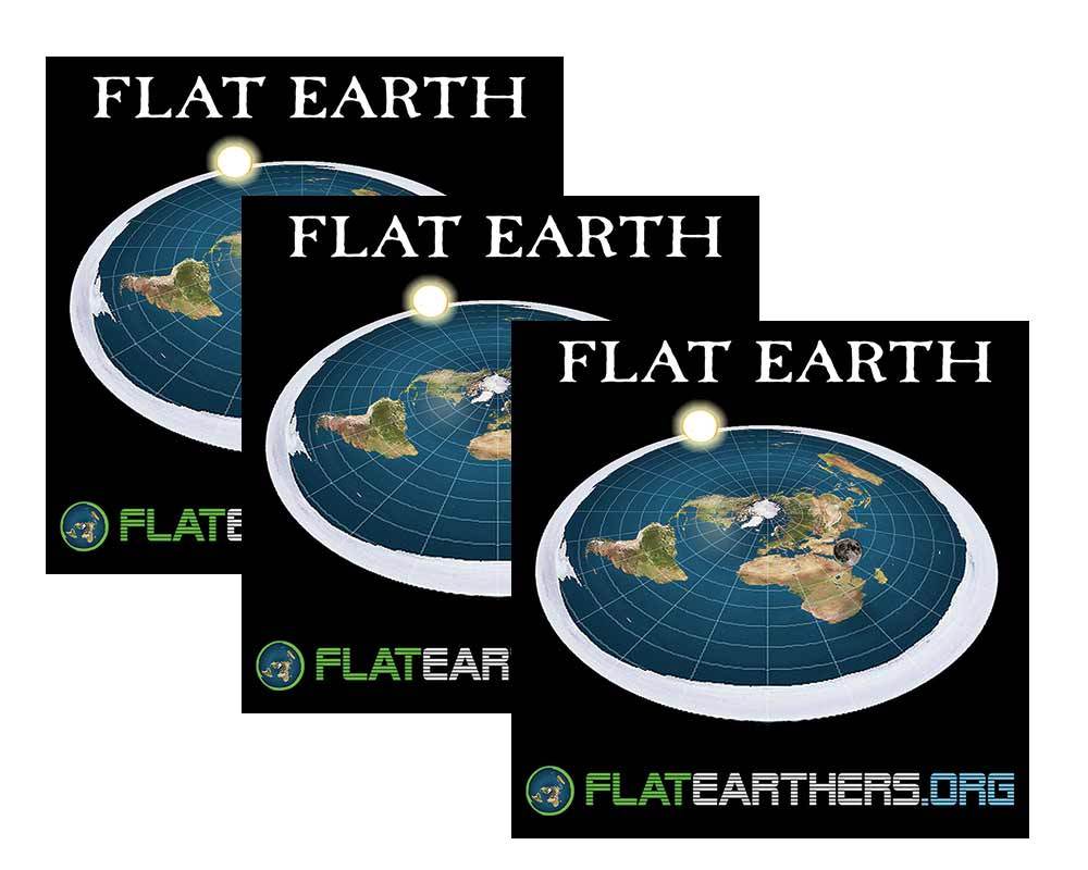 3 Flat Earth Map Sticker- Flat Earth Bumper Sticker- Flat Earthers & Free Ebook
