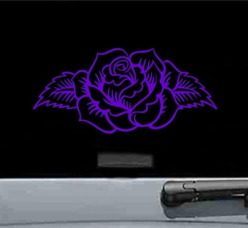 Floral Rose Vinyl Decal Sticker (Purple)