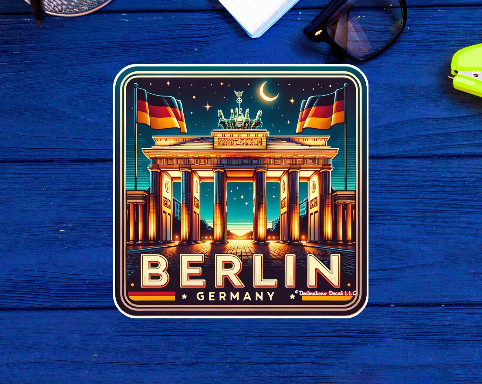 Berlin Germany Sticker 3″ To 4″ Brandenburg Gate Souvenir Decal Indoor Outdoor