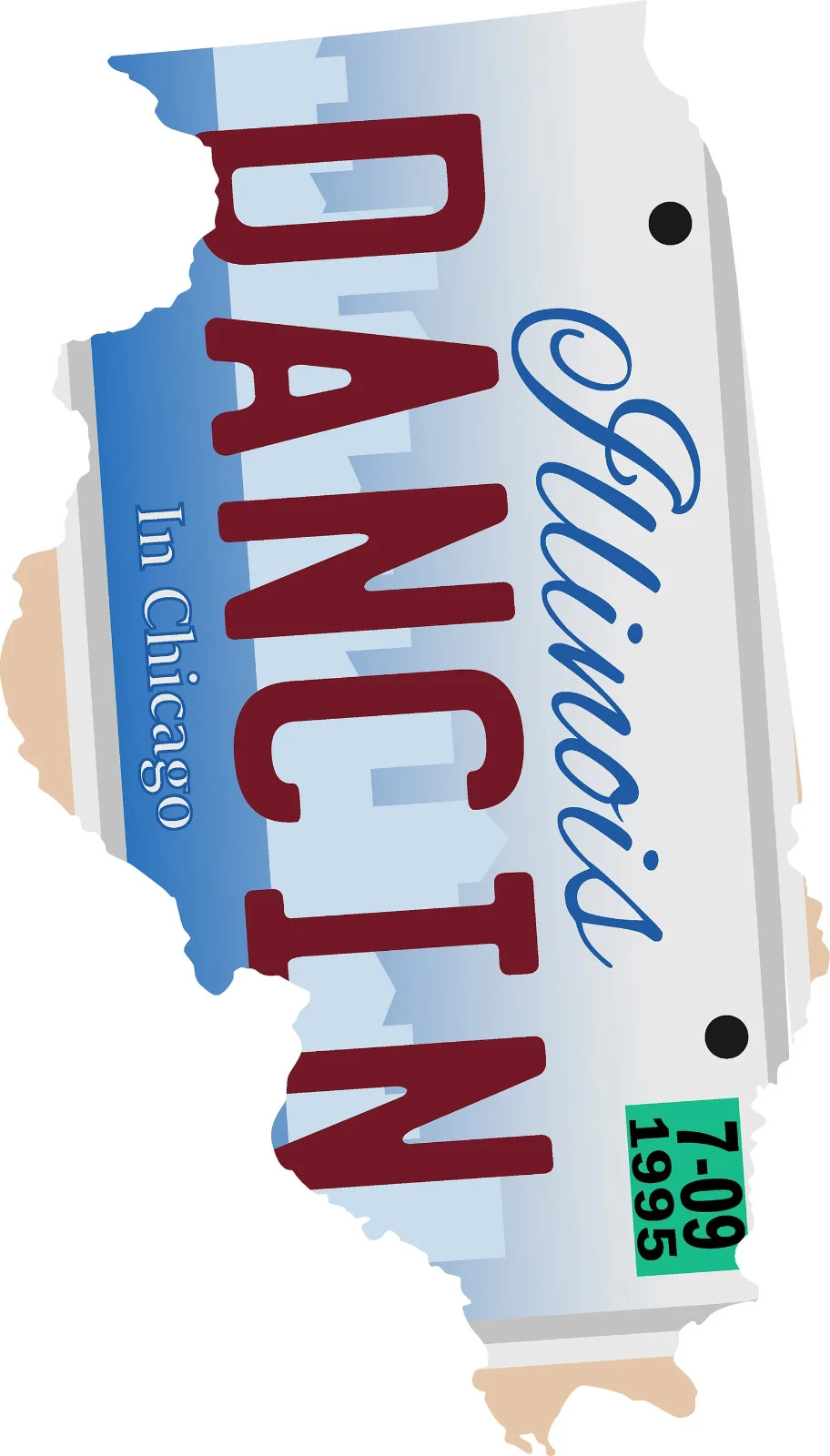 🌹⚡️GRATEFUL DEAD Illinois Dancin Sticker *NEW* Measures 1.75″ x 3″⚡️🌹