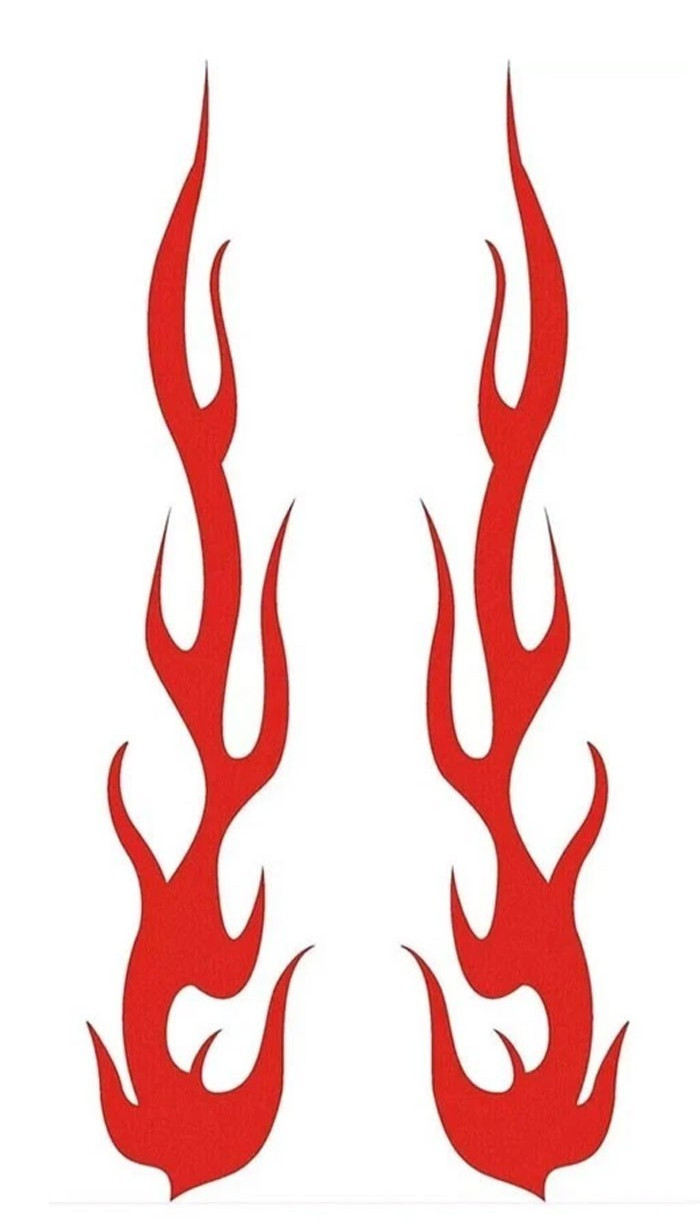 Tribal Flames Hot Rod Fire Two 7″ Vinyl Decals Car Truck Bike Helmet Motorcycle