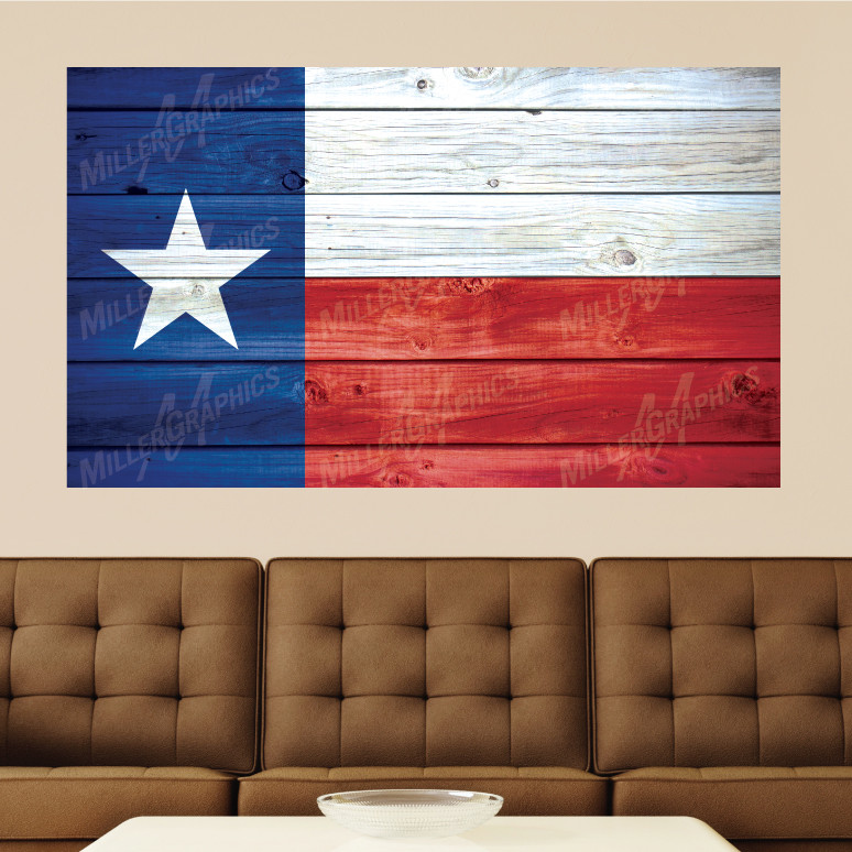 Texas Flag Distressed Wood Vinyl Wall Decal Sticker Graphic Art – 4 Sizes