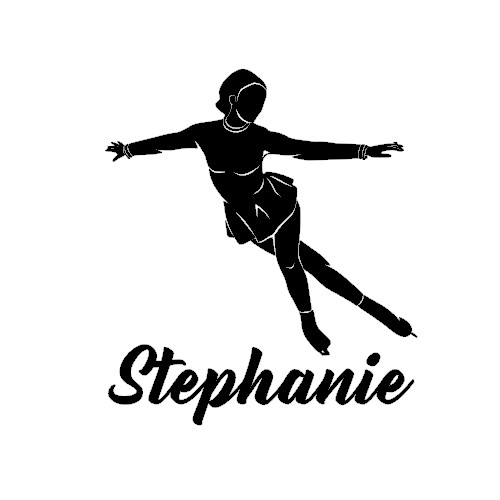 Ice Skater Decal for Yeti, Car, Tumbler, Travel mug – Personalized with Name