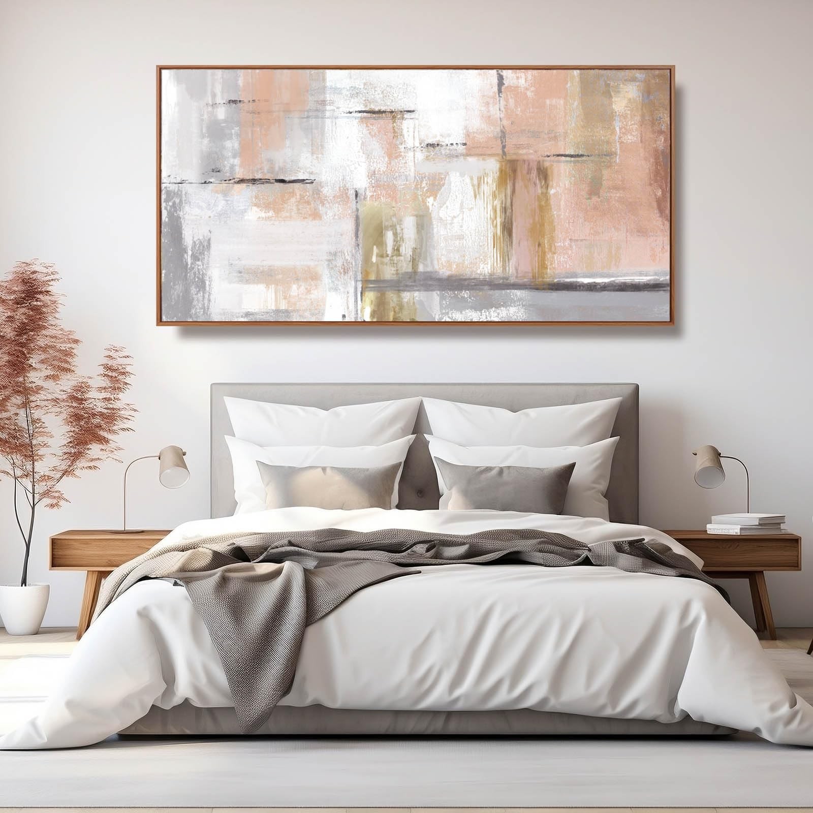 Kureful Large Painting Gold Abstract Wall Art for Living Room Bedroom Office …