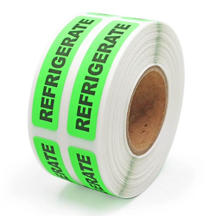 Refrigerate Stickers – Fluorescent Green 100 Stickers – 1″