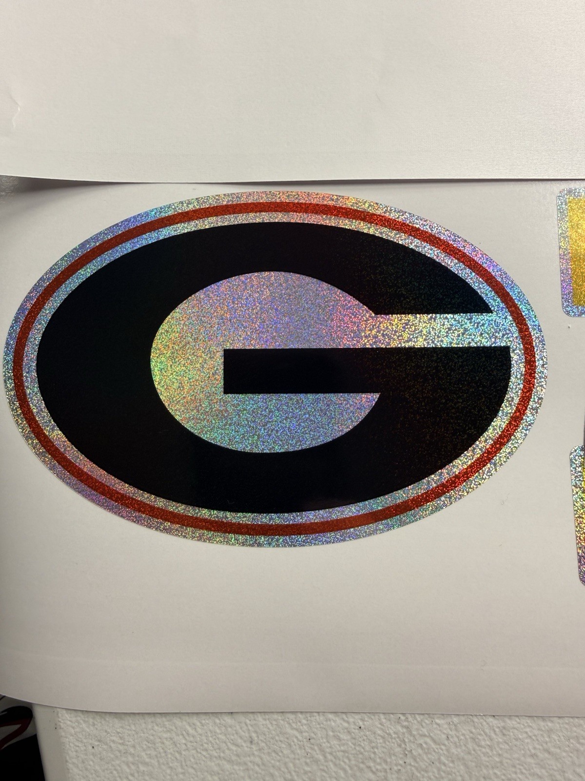 Georgia Bulldogs Holographic Tiny Sparkle Vinyl Decal