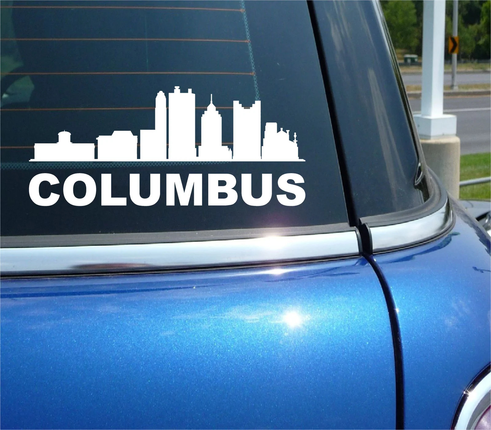 COLUMBUS OHIO CITY SKYLINE CITYSCAPE CAR WALL DECAL BUMPER STICKER