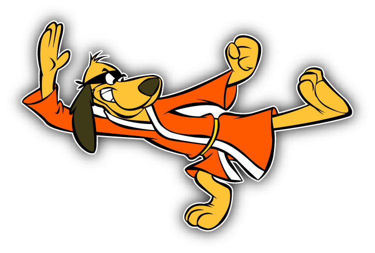 Hong Kong Phooey Kick Cartoon Car Bumper Sticker Decal 5”x 3”