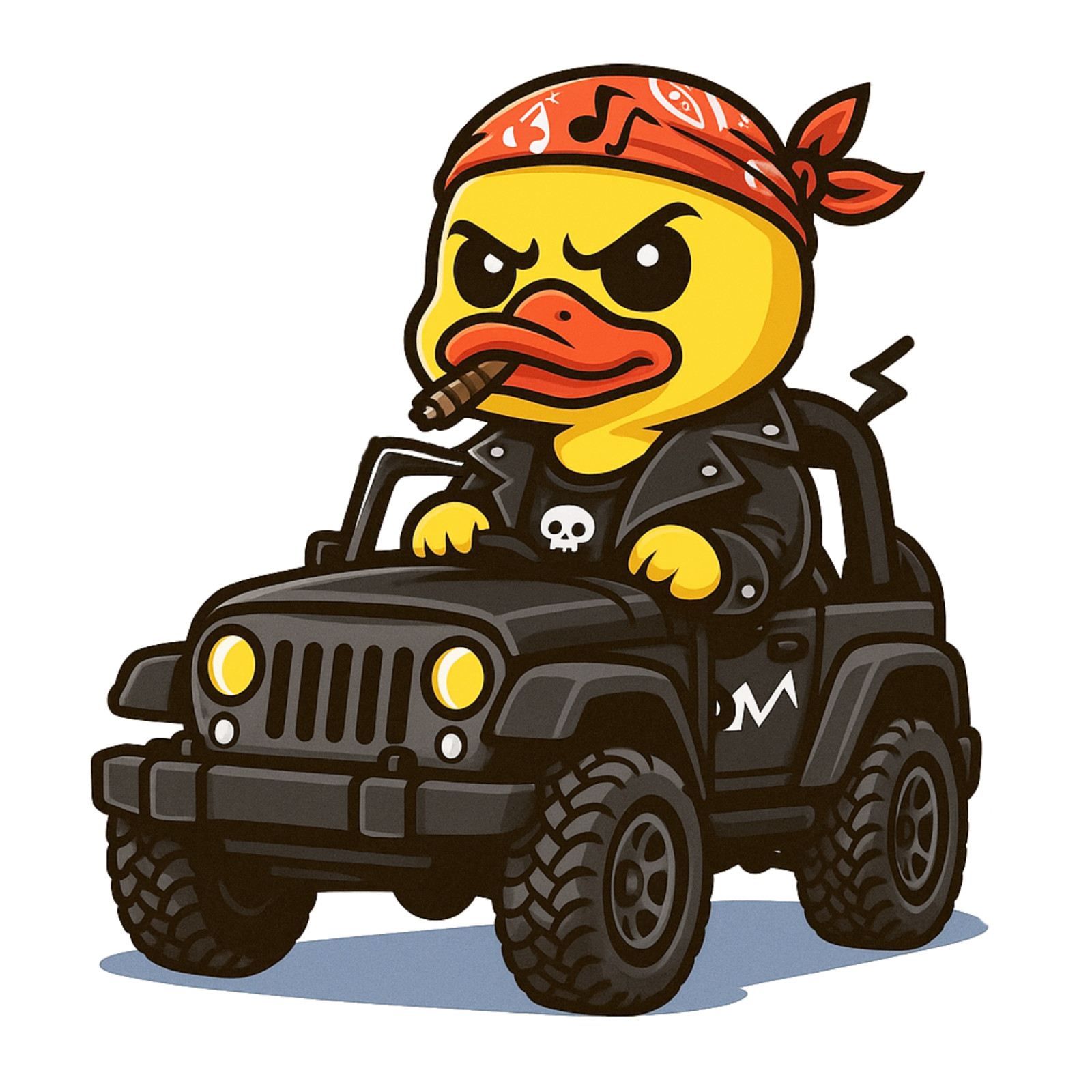 Punk Rock Rubber Duckie 4×4 Sticker Rebel Off Road Duck Decal Ducks On Wheels